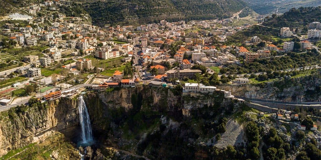 Aereal view of Jezzine and Auberge Wehbe surroundings